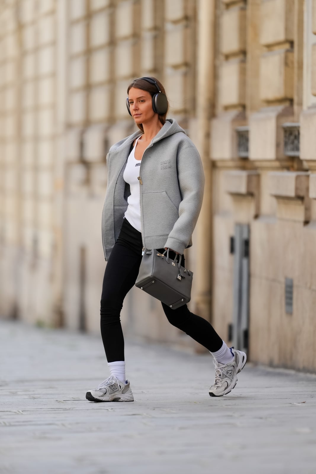Oversized Bomber Jacket with Athletic Tank and Leggings — Trendy Athleisure Outfits
