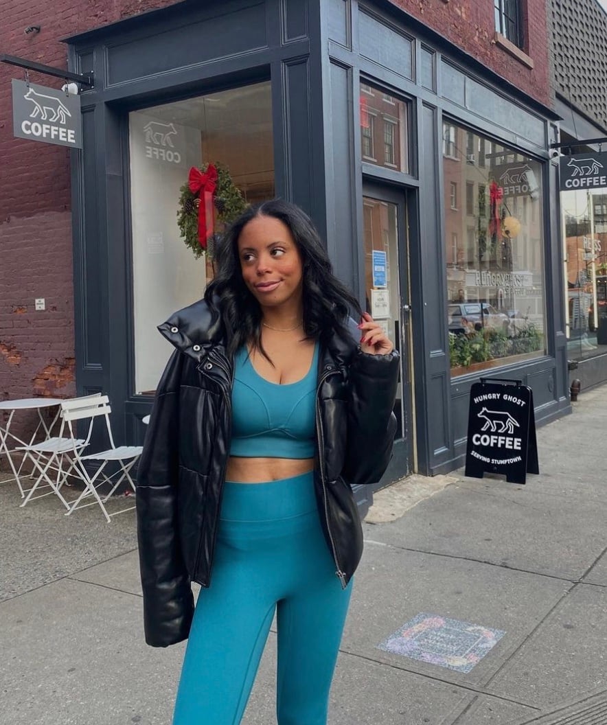 Puffer Jacket Over Matching Set — Trendy Athleisure Outfits