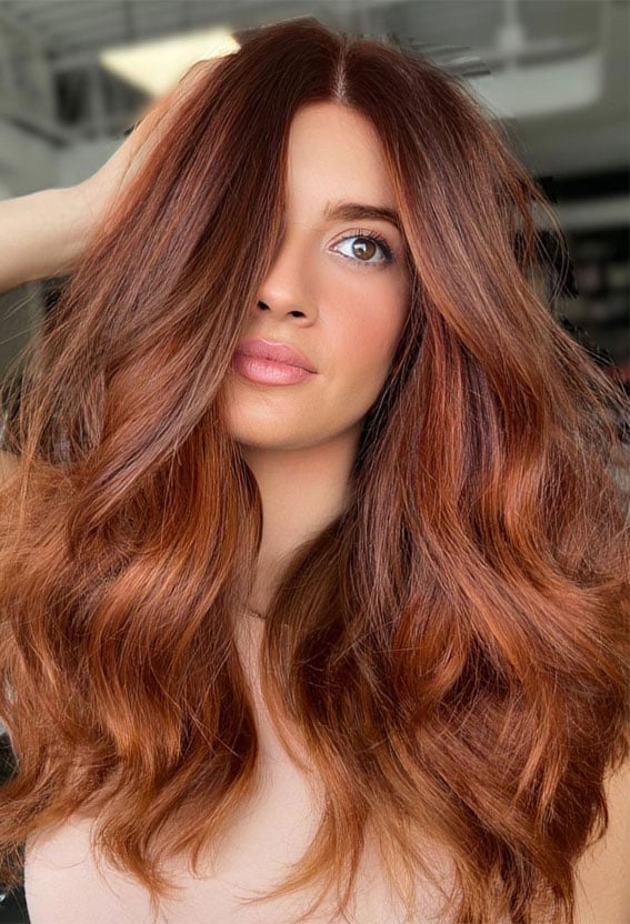 Mid-Back Layers In Rich Auburn Mid-Back Layers In Rich Auburn — Trendy Auburn Hair Color