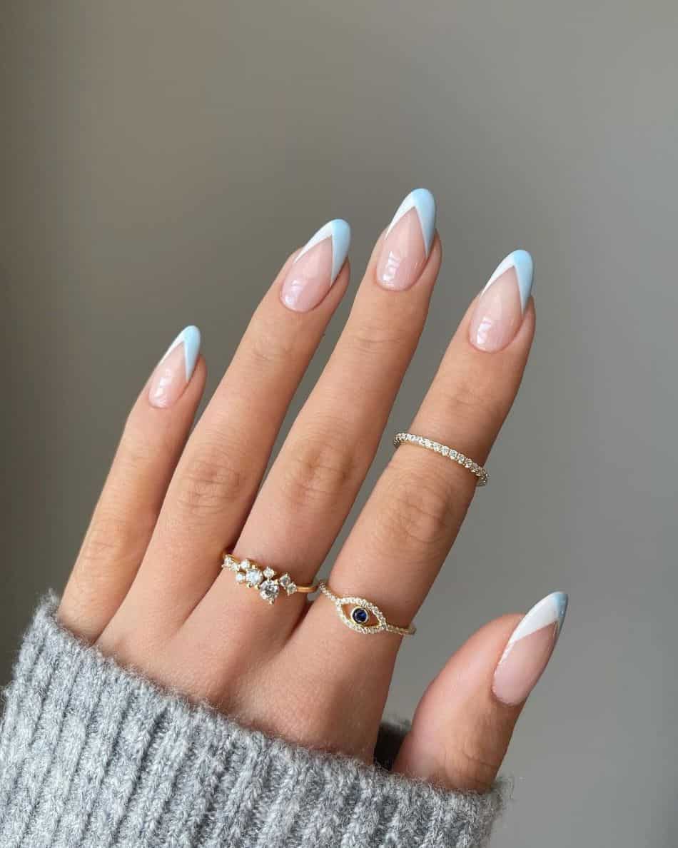 Medium Almond Nails With Baby Blue And Pink — Trendy Baby Blue Nails