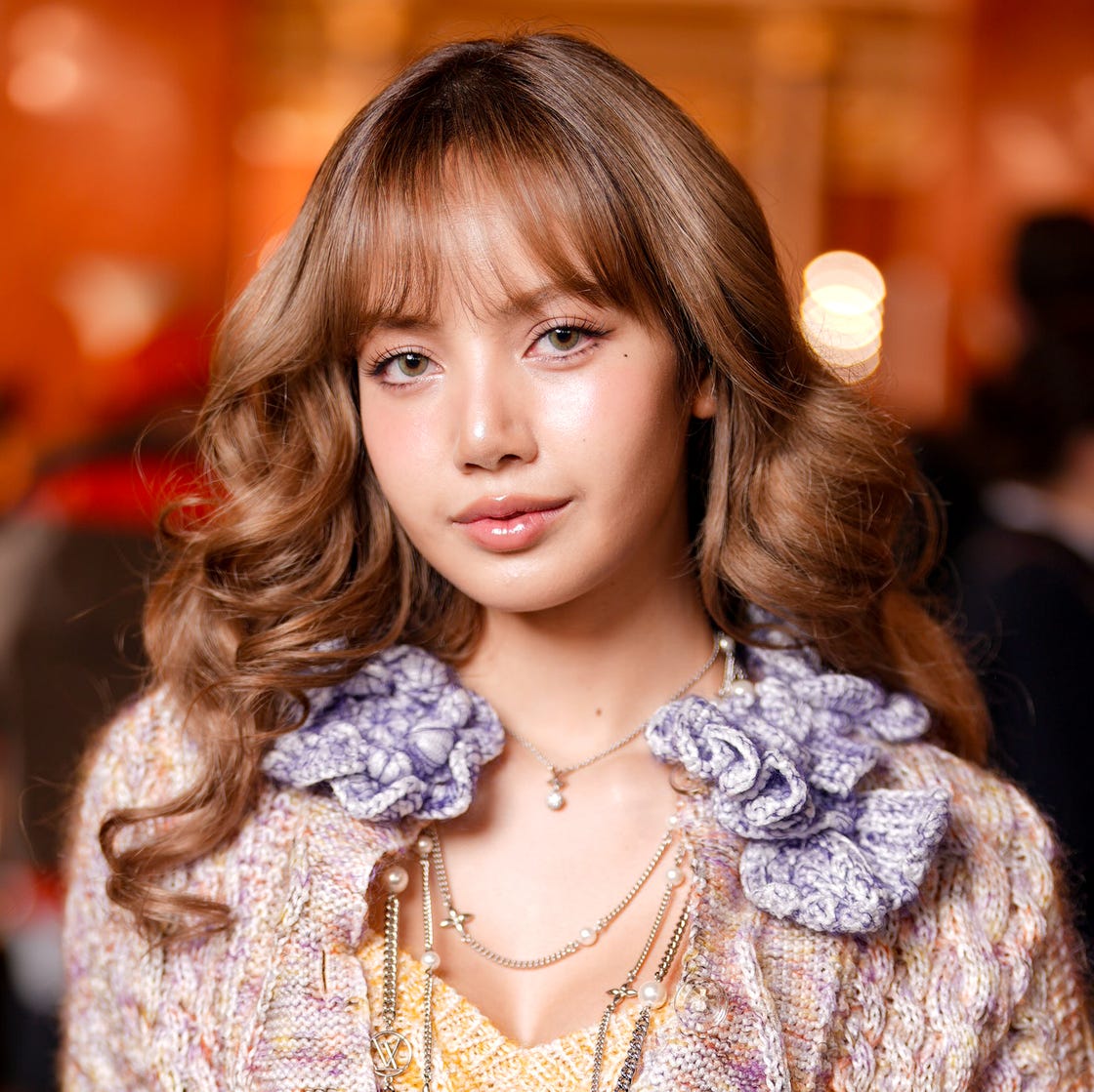 Mid-Back Warm Brown With Glossy Curls And Curtain Bangs Mid-Back Warm Brown With Glossy Curls And Curtain Bangs — Trendy Bangs Style