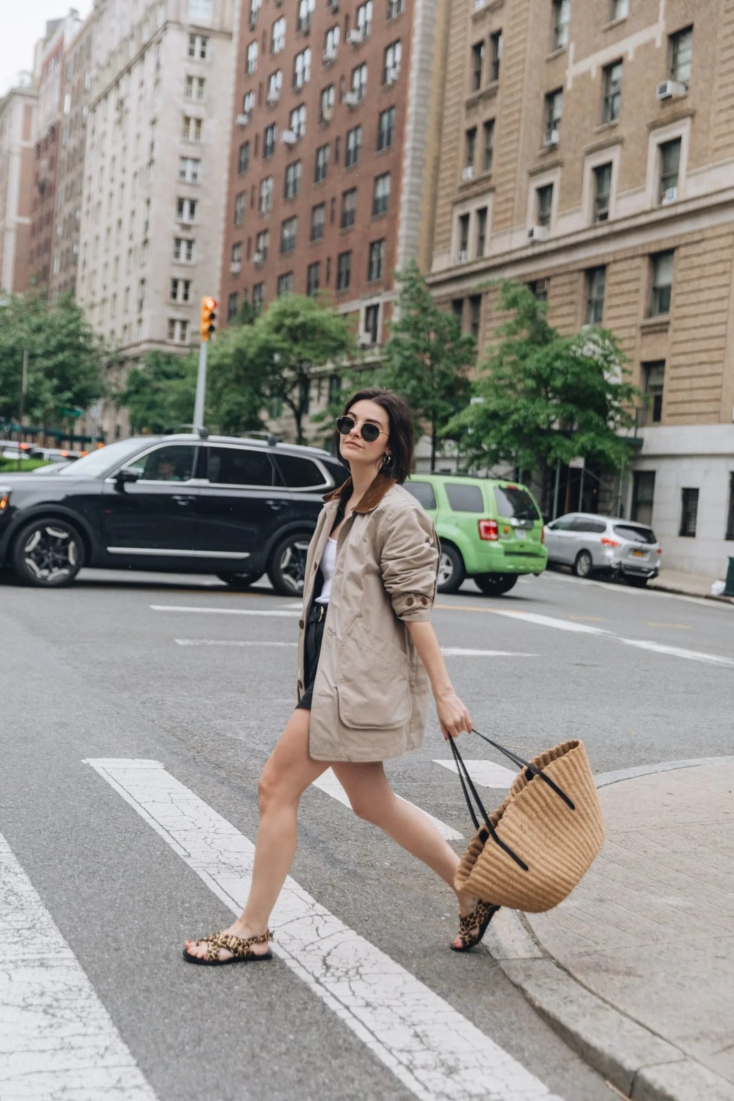 Beige Barn Jacket with Denim Shorts Beige Barn Jacket with Denim Shorts — Trendy Barn Jacket Outfit