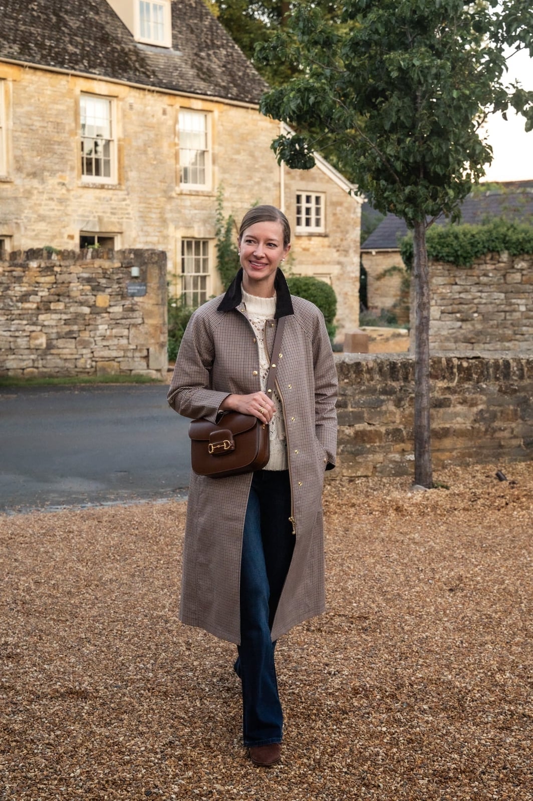 Long Brown and Beige Check Barn Coat Long Brown and Beige Check Barn Coat — Trendy Barn Jacket Outfit