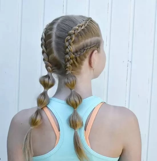 Mid-Back Blonde Bubble Braids — Trendy Basketball Hairstyles