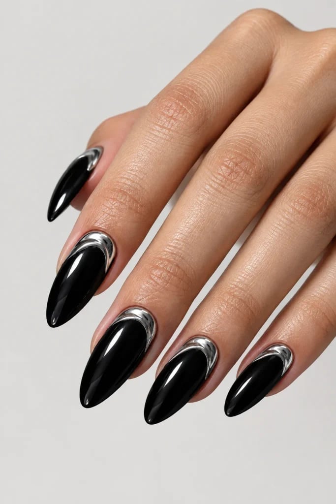 12 Black Almond Nail Ideas for a Bold and Elegant Look | Nail Craftly