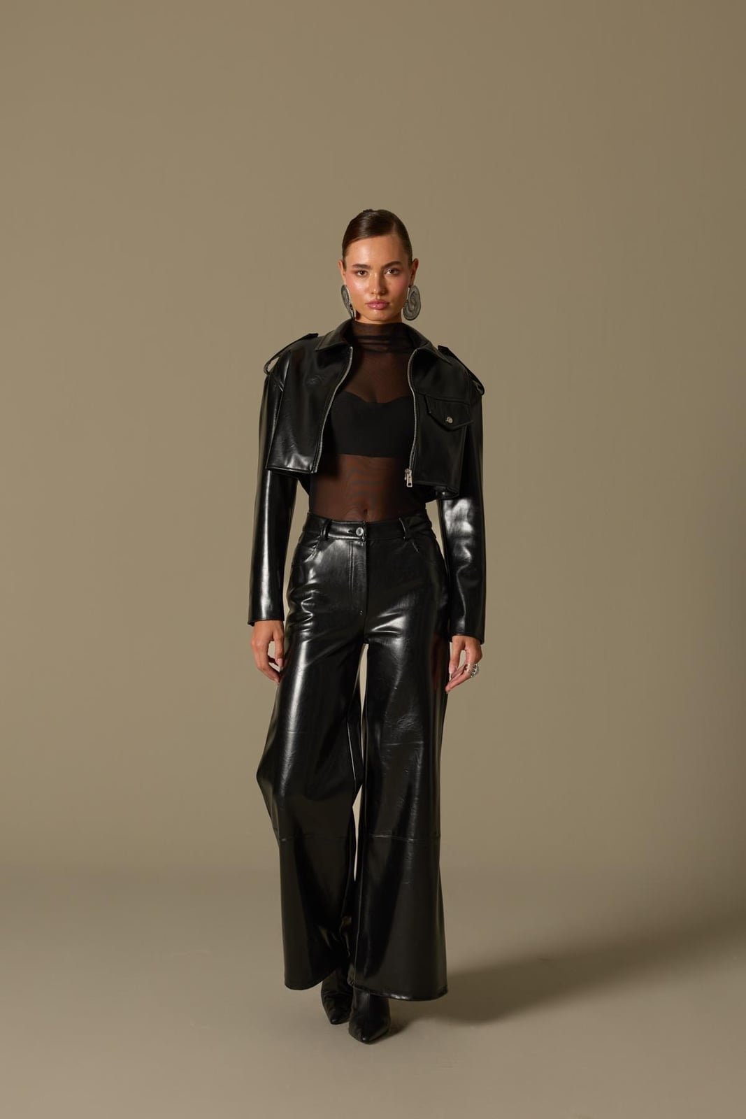 Timeless Chic Faux Leather Pants Black