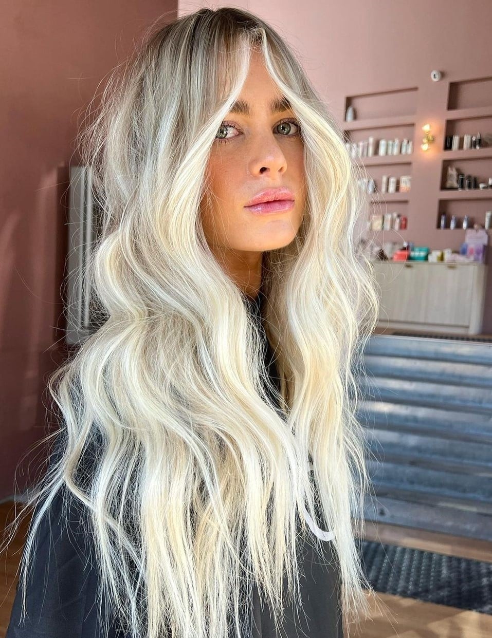Mid-Back Ash Blonde Balayage Blowout Mid-Back Ash Blonde Balayage Blowout — Trendy Blonde Balayage