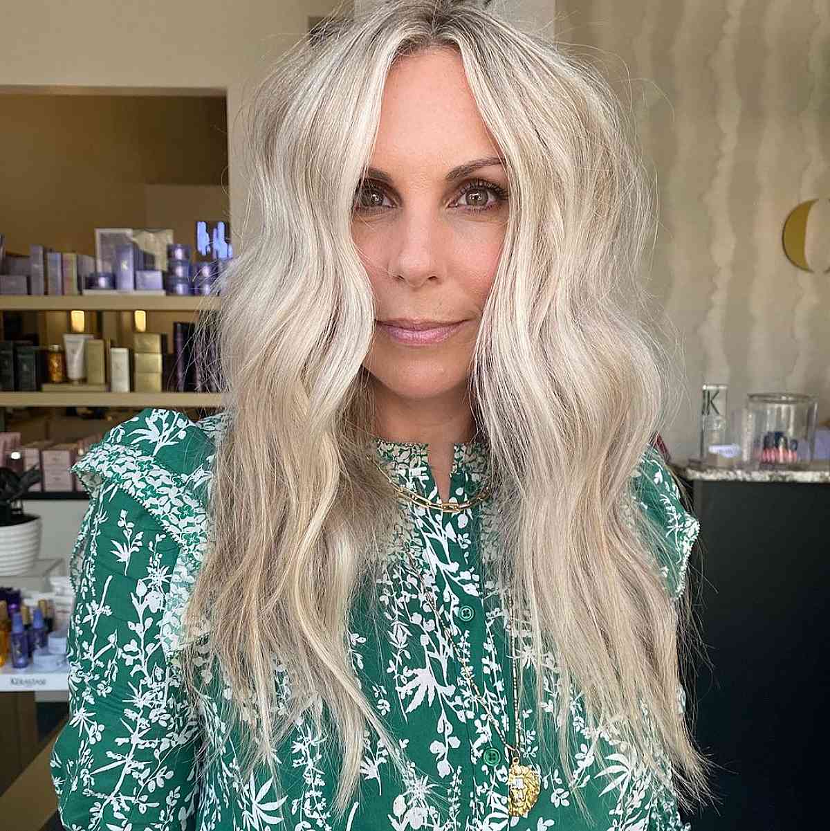 Ash Blonde Mid-Back Layers With Root Shadow — Trendy Blonde Hairstyles