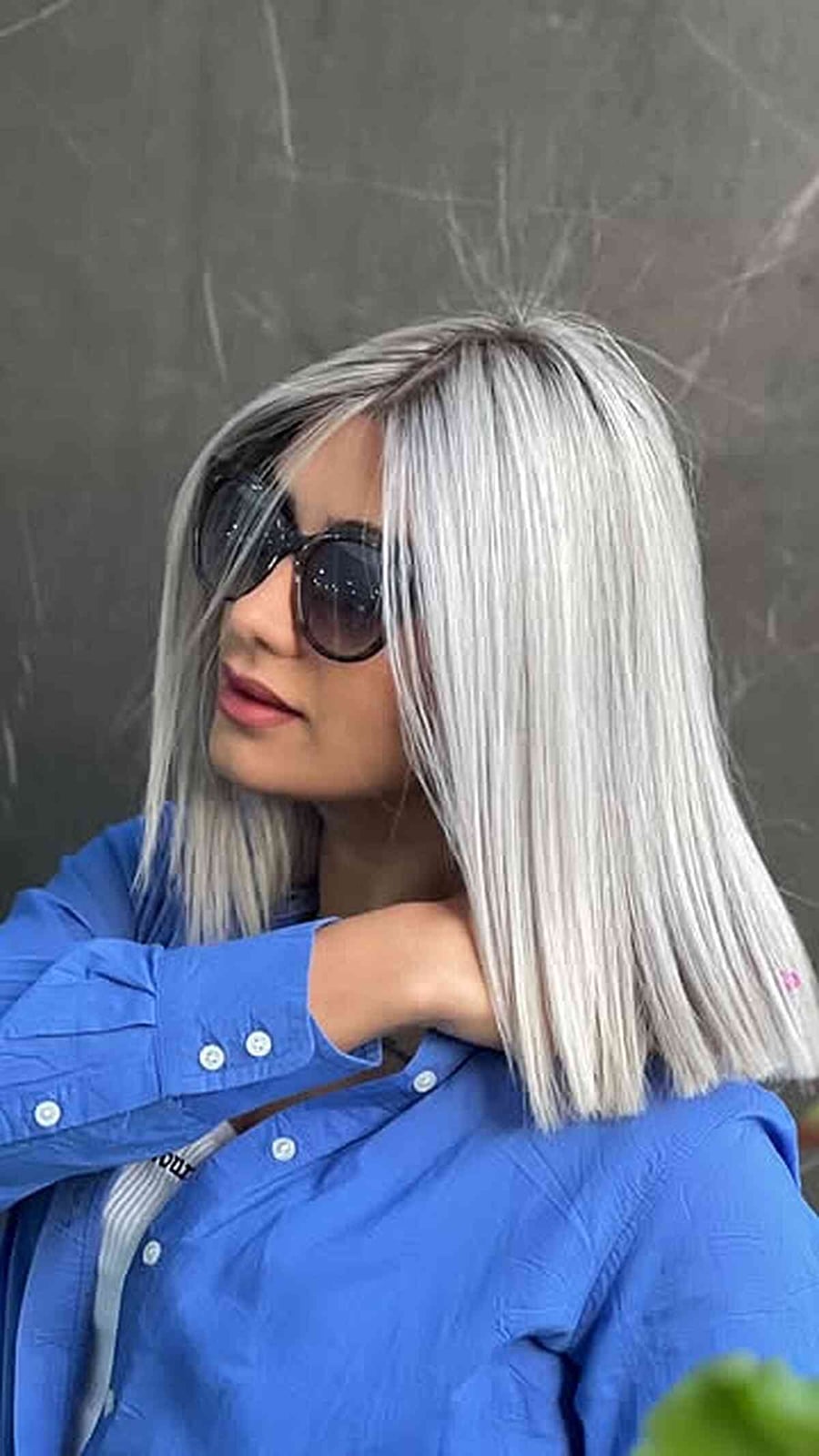 Icy Blonde Chin Bob Straight With Side Part — Trendy Blonde Hairstyles