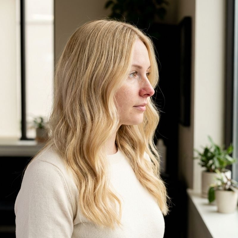 Mid-Back Butter Blonde Air Dried Waves Mid-Back Butter Blonde Air Dried Waves — Trendy Blonde Wavy Hair