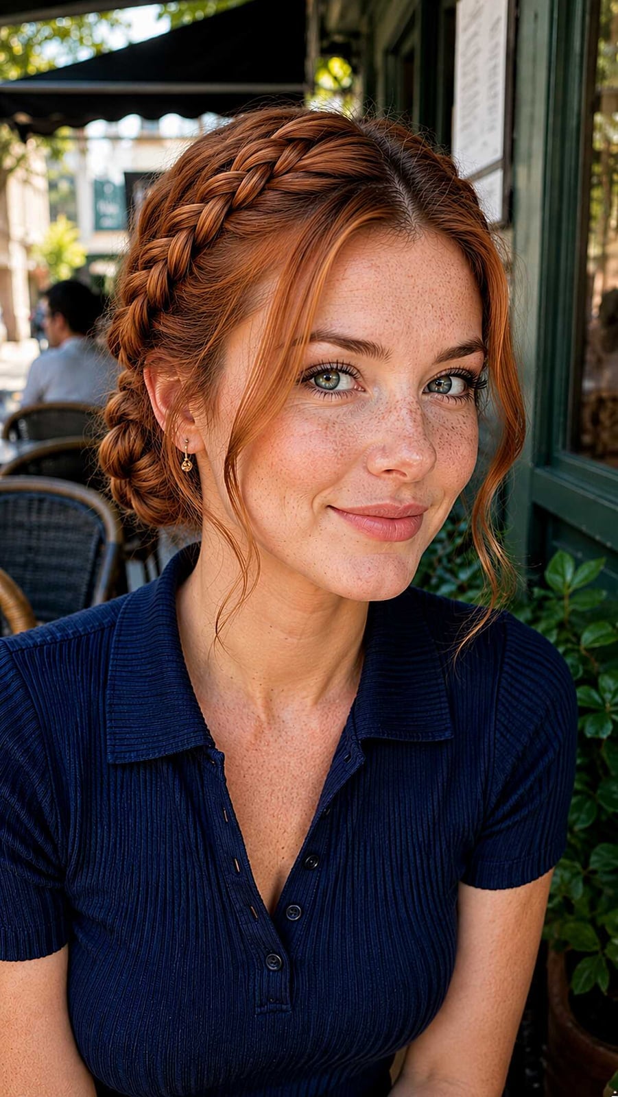 Auburn Braided Updo With Face-Framing Layers — Trendy Braids Wig