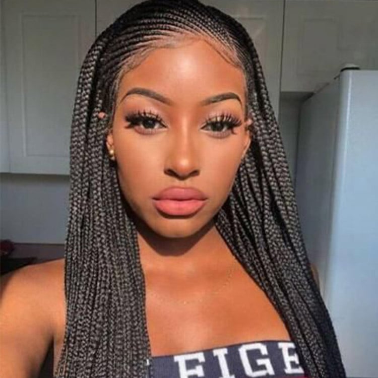 Sleek Black Cornrow Braids — Trendy Braids Wig