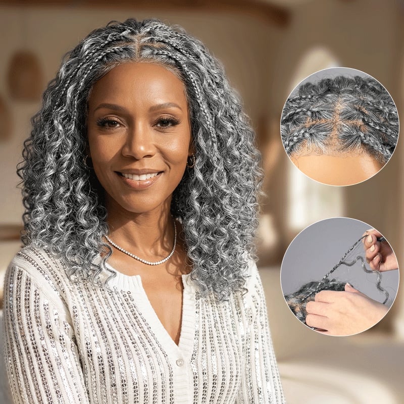 Shoulder Length Salt And Pepper Box Braids — Trendy Braids Wig
