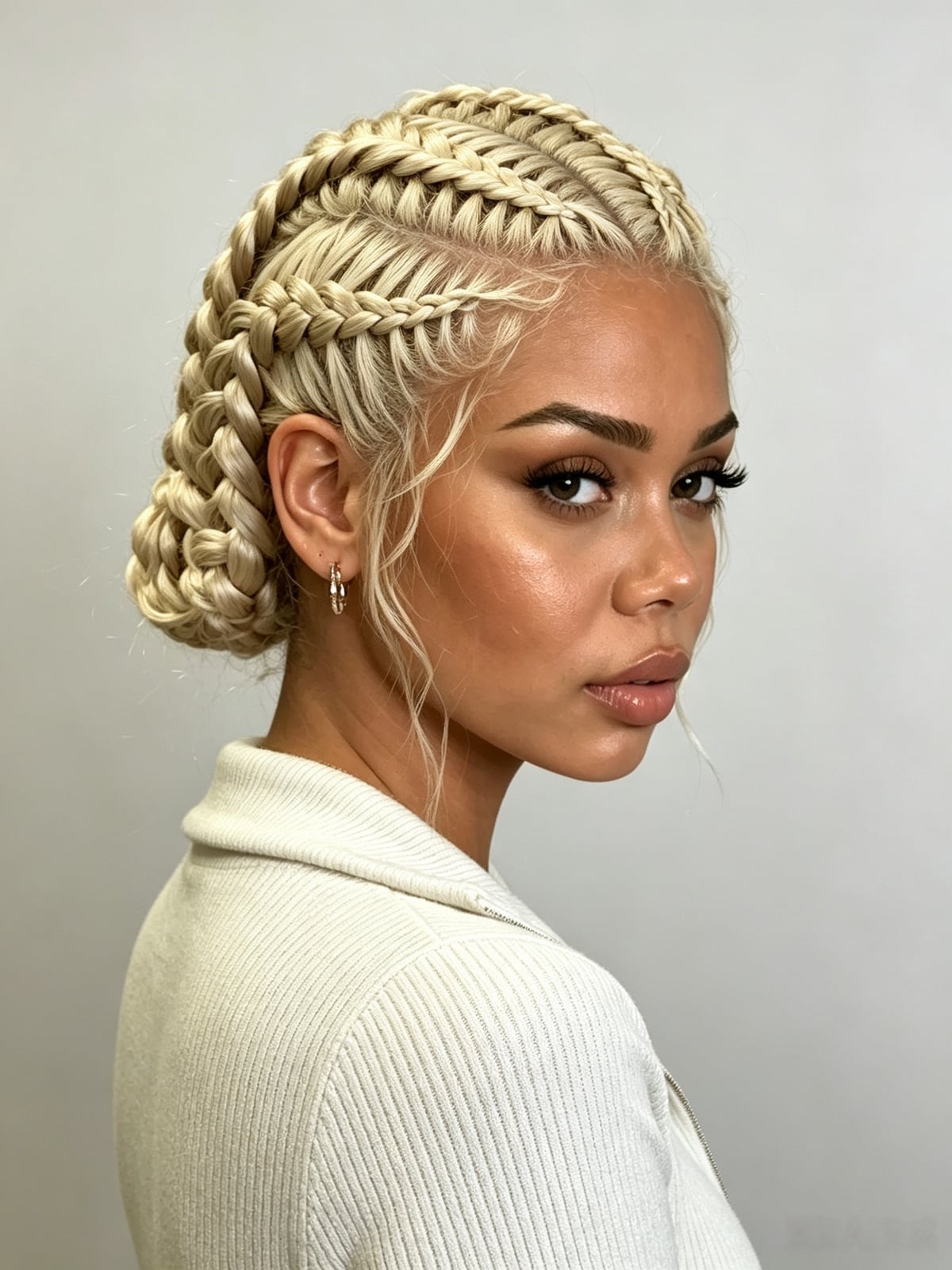 Platinum Blonde Fishtail Braided Updo — Trendy Braids Wig
