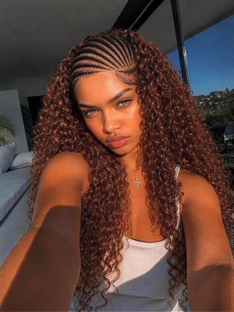 Fulani Braids With Loose Curls — Trendy Braids Wig