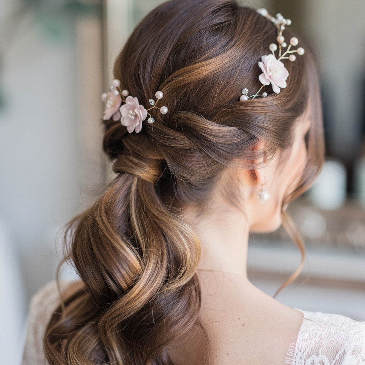Caramel Highlighted Ponytail Twists — Trendy Bridal Hairstyles