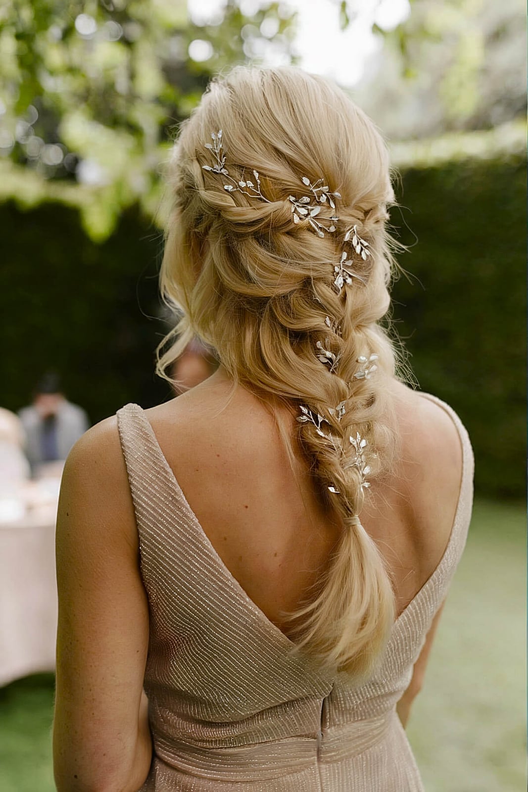 Blonde Braid With Leaf Embellishments — Trendy Bridal Hairstyles