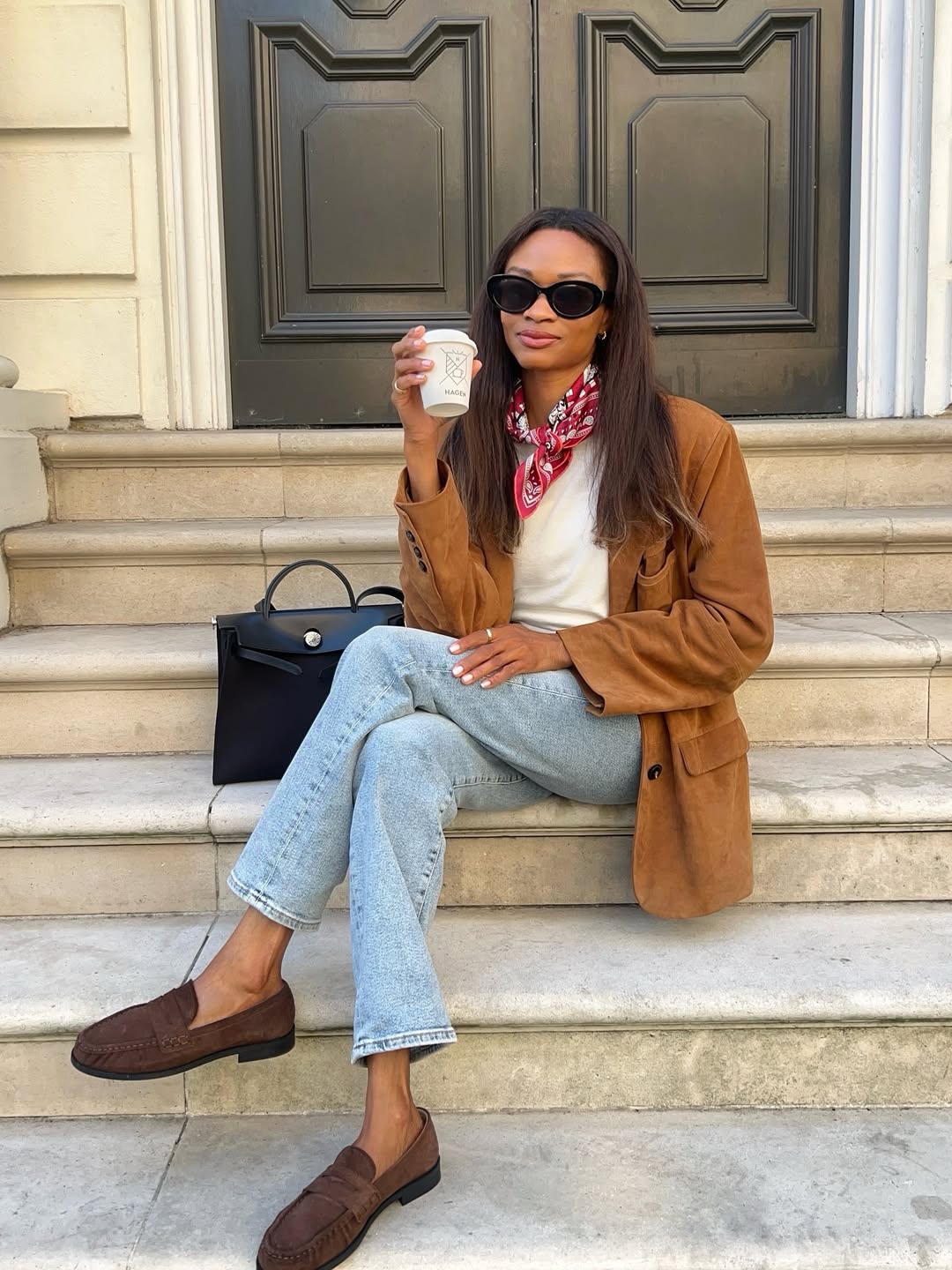 Brown Suede Loafers With Jeans and Blazer Brown Suede Loafers With Jeans and Blazer — Trendy Brown Loafers Outfit