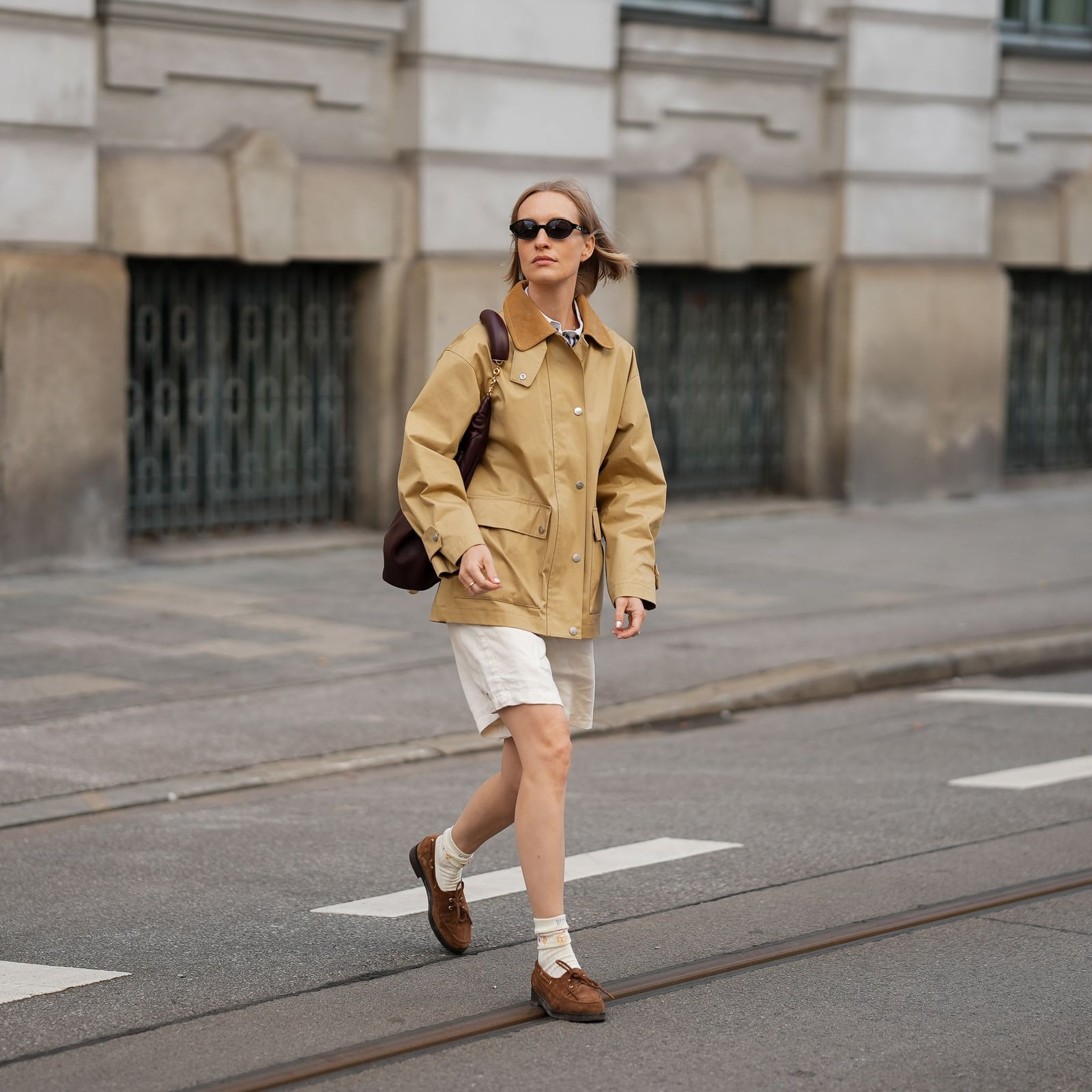 Brown Loafers and White Socks With Utility Jacket Brown Loafers and White Socks With Utility Jacket — Trendy Brown Loafers Outfit