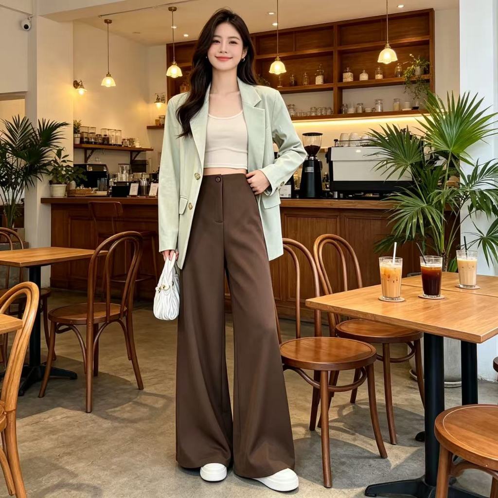 Wide Leg Palazzo Trousers Smart Casual Wide Leg Palazzo Trousers Smart Casual — Trendy Brown Trousers Outfit