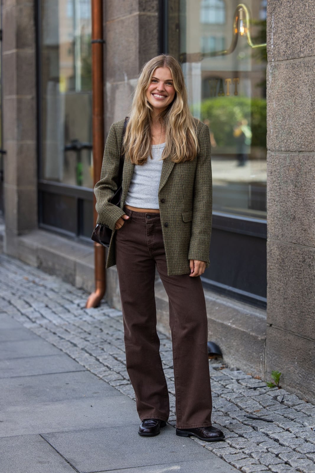 Brown Wide Leg Trousers Casual Style Brown Wide Leg Trousers Casual Style — Trendy Brown Trousers Outfit