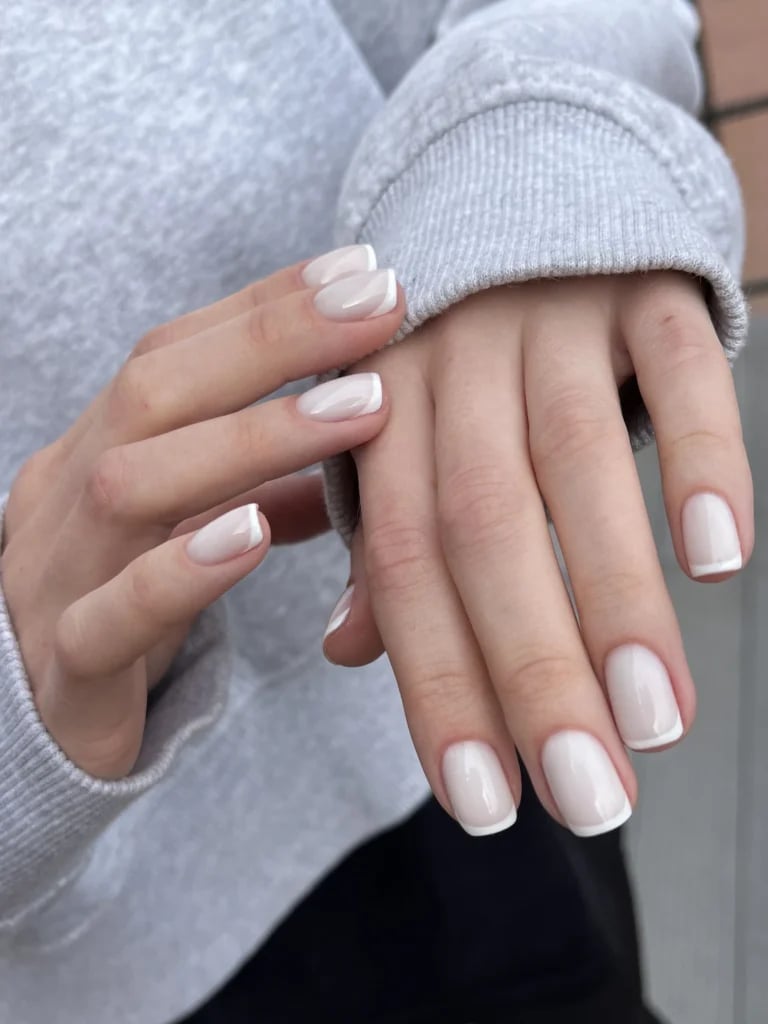 Milky French Tip Soft Square Builder Gel Milky French Tip Soft Square Builder Gel — Trendy Builder Gel Nails