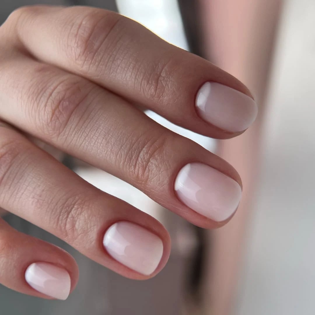 Short Square Milky Sheer Pink Short Square Milky Sheer Pink — Trendy Builder Gel Nails