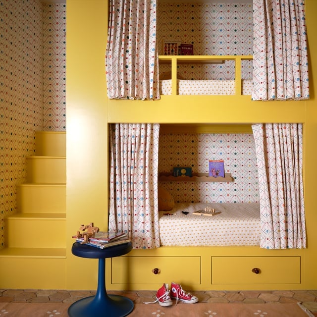 Modern Bunk Bed with Built-In Staircase and Gray Palette Modern Bunk Bed with Built-In Staircase and Gray Palette — Trendy Bunk Bed Ideas