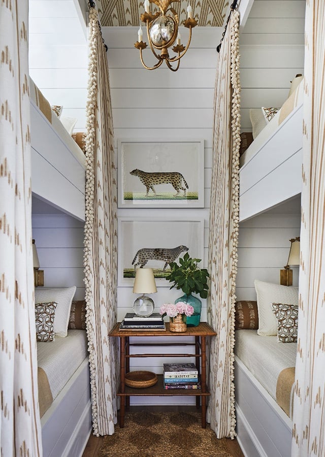 Bohemian Alcove Bunk Beds with Textured Curtains Bohemian Alcove Bunk Beds with Textured Curtains — Trendy Bunk Bed Ideas