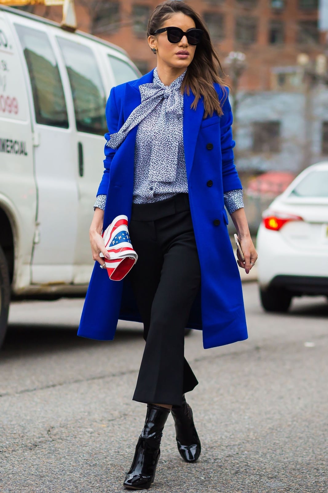 Royal Blue Coat with Flared Trousers Royal Blue Coat with Flared Trousers — Trendy Business Professional Outfits