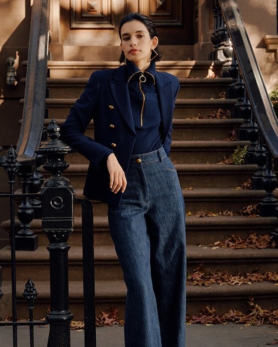 Navy Blazer with Gold Buttons Navy Blazer with Gold Buttons — Trendy Business Professional Outfits