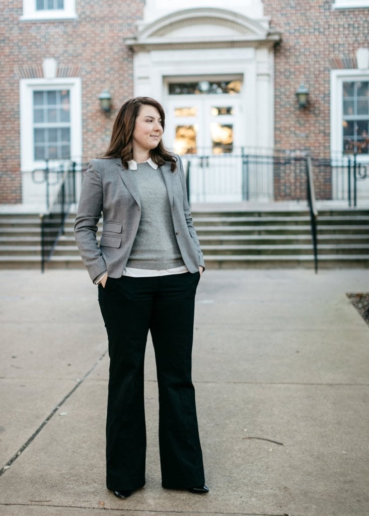 Brown Coat Draped Over Brown Blazer Brown Coat Draped Over Brown Blazer — Trendy Business Professional Outfits