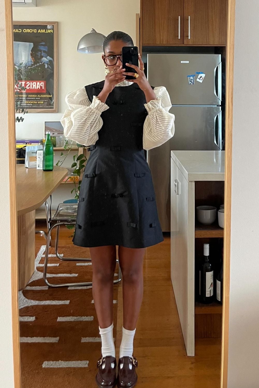 Mini Dress With Puff Sleeve Blouse Mini Dress With Puff Sleeve Blouse — Trendy Casual Birthday Outfit