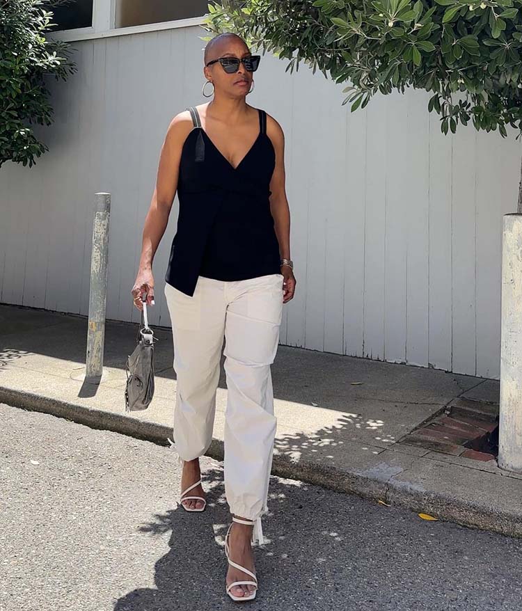 Wrap Top With Cargo Pants Wrap Top With Cargo Pants — Trendy Casual Birthday Outfit