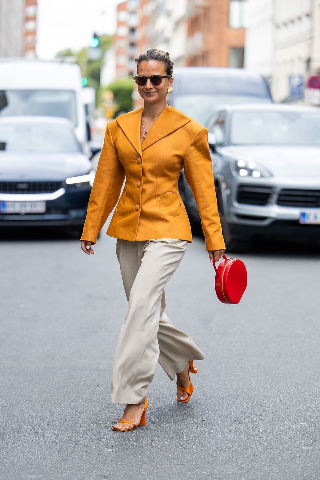 Mustard Yellow Blazer with Cream Wide-Leg Trousers Mustard Yellow Blazer with Cream Wide-Leg Trousers — Trendy Casual Dinner Outfit