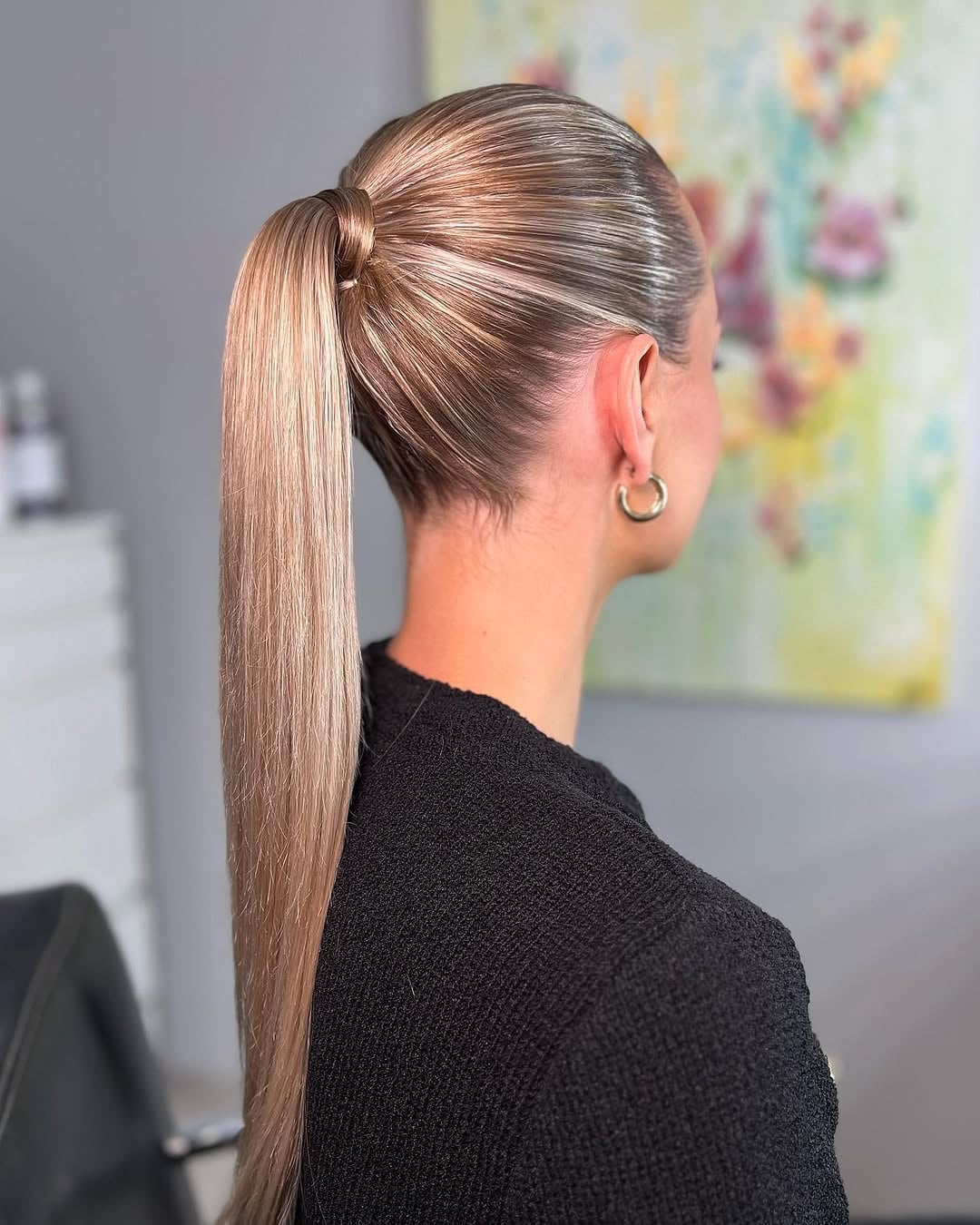 Mid-Back Sleek Ash Blonde Ponytail — Trendy Cheer Hair