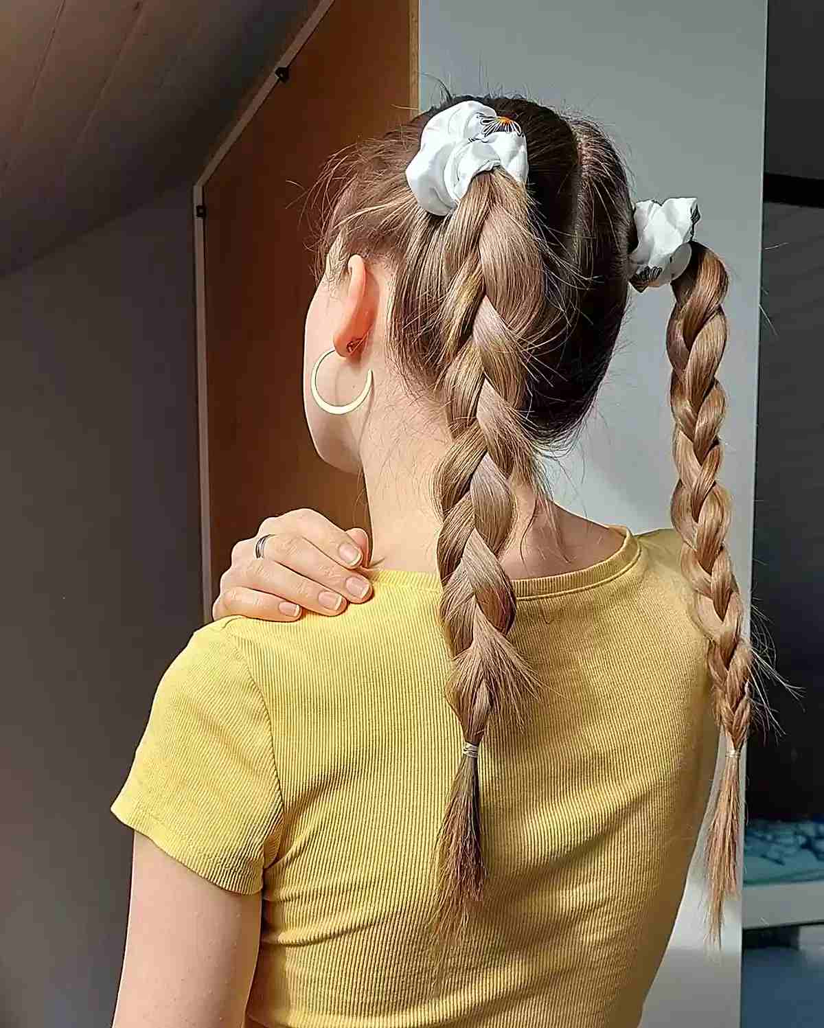 Mid-Back Double Braids Blonde — Trendy Cheer Hair