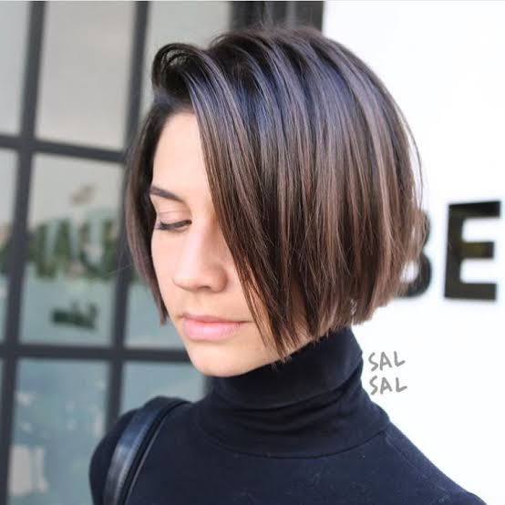 Sleek Dark Brown Blunt Bob — Trendy Chin Length Hair