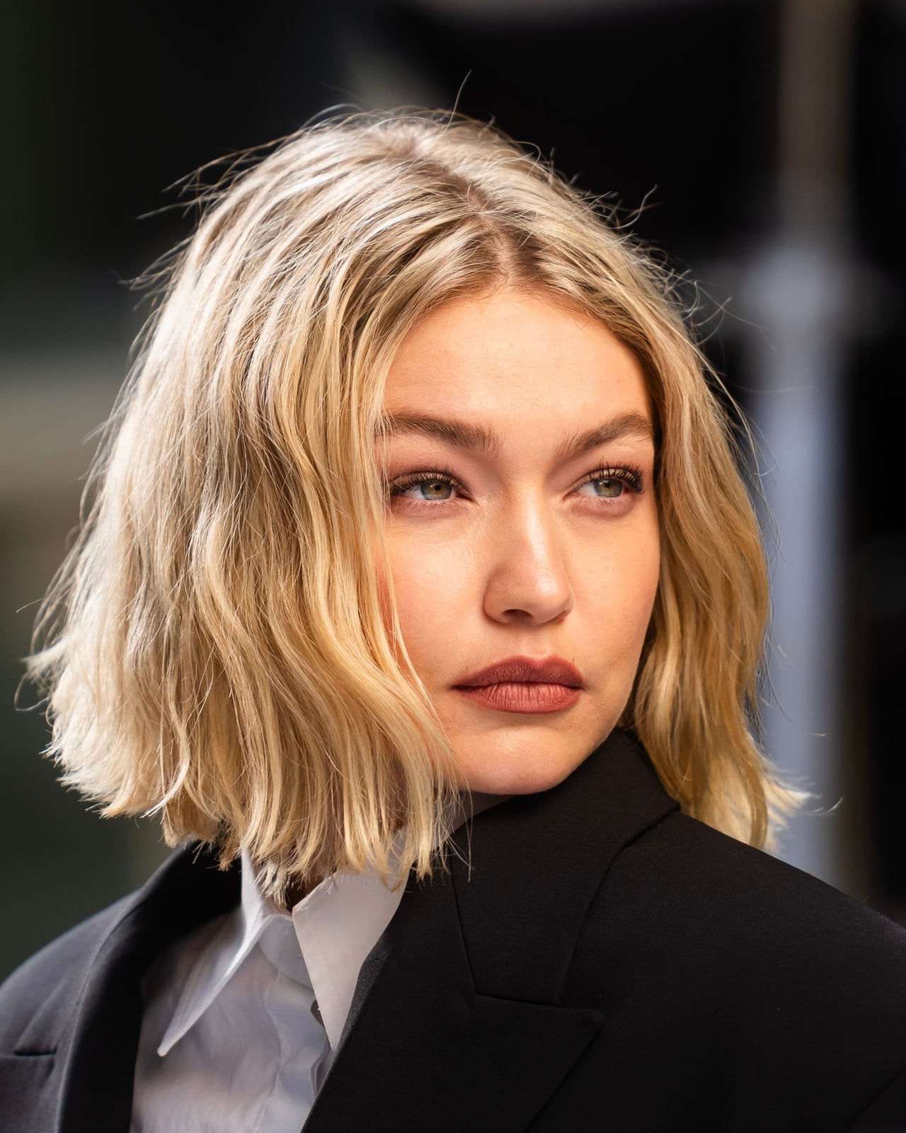 Glossy Ash Blonde Bob — Trendy Chin Length Hair