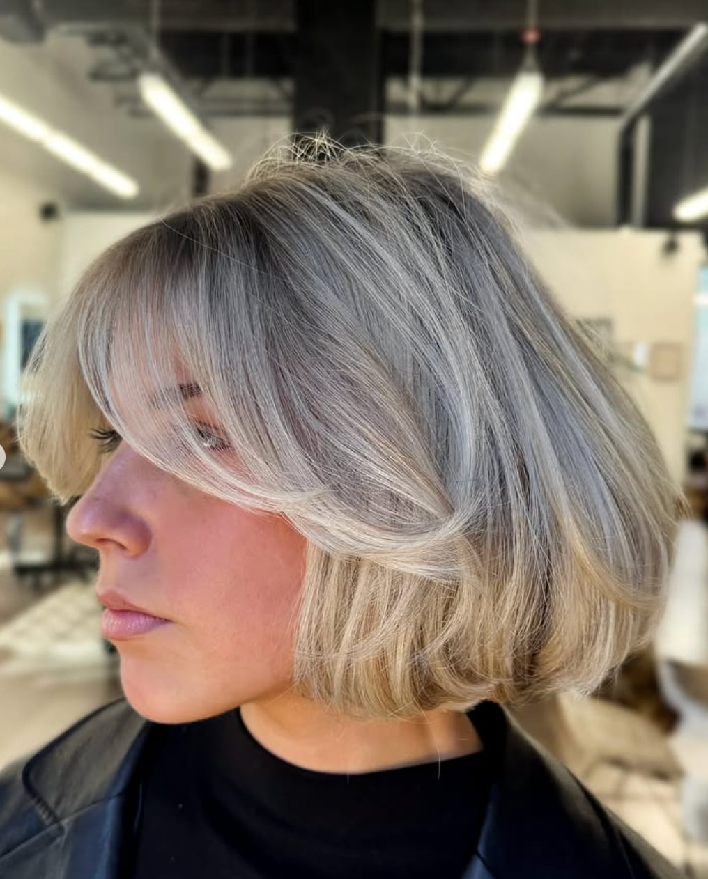 Medium Brown Bob With Layered Ends — Trendy Chin Length Hair