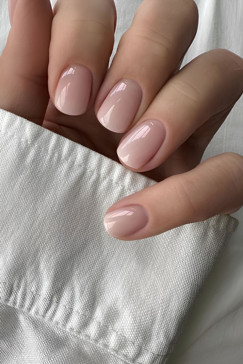 Sheer Nude Pink Short Oval Nails — Trendy Clean Girl Nails