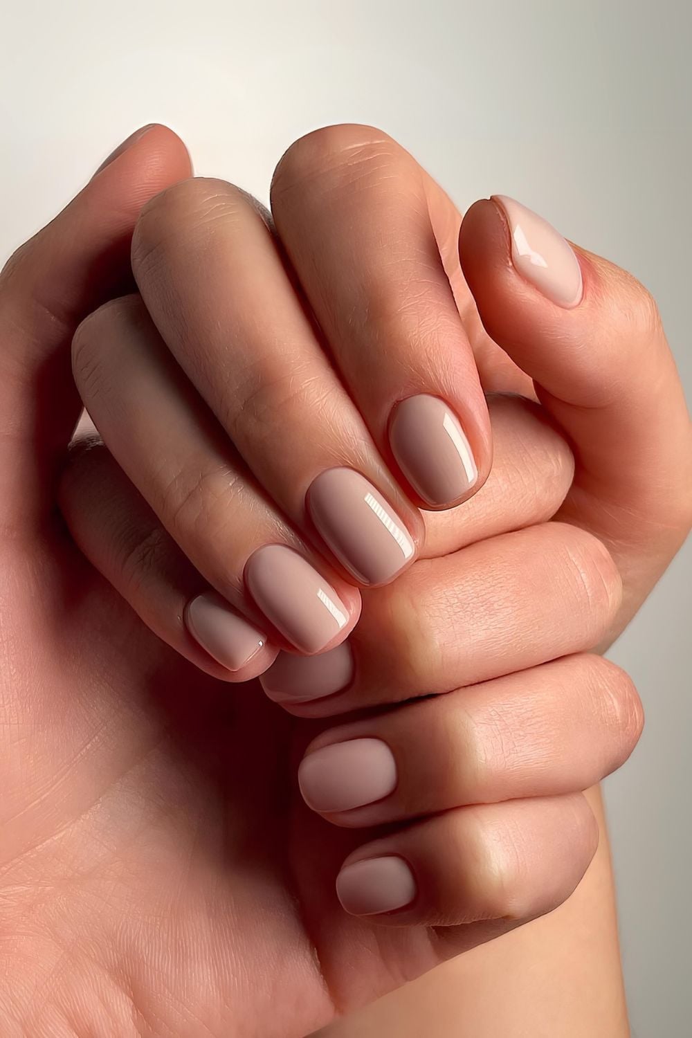 Milky Matte Nude Almond Nails With Gold Lines — Trendy Clean Girl Nails