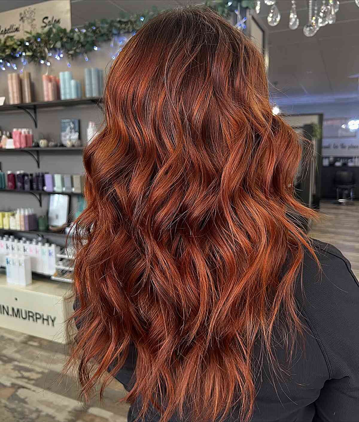 Copper Balayage Mid-Back Blowout Copper Balayage Mid-Back Blowout — Trendy Copper Hair