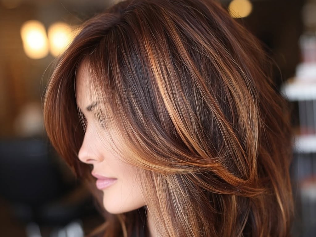 Dimensional Copper Balayage Mid-Back, Wavy Dimensional Copper Balayage Mid-Back, Wavy — Trendy Copper Hair