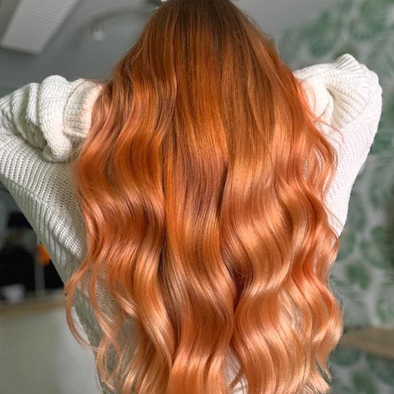 Vibrant Copper Balayage Mid-Back Waves Vibrant Copper Balayage Mid-Back Waves — Trendy Copper Hair