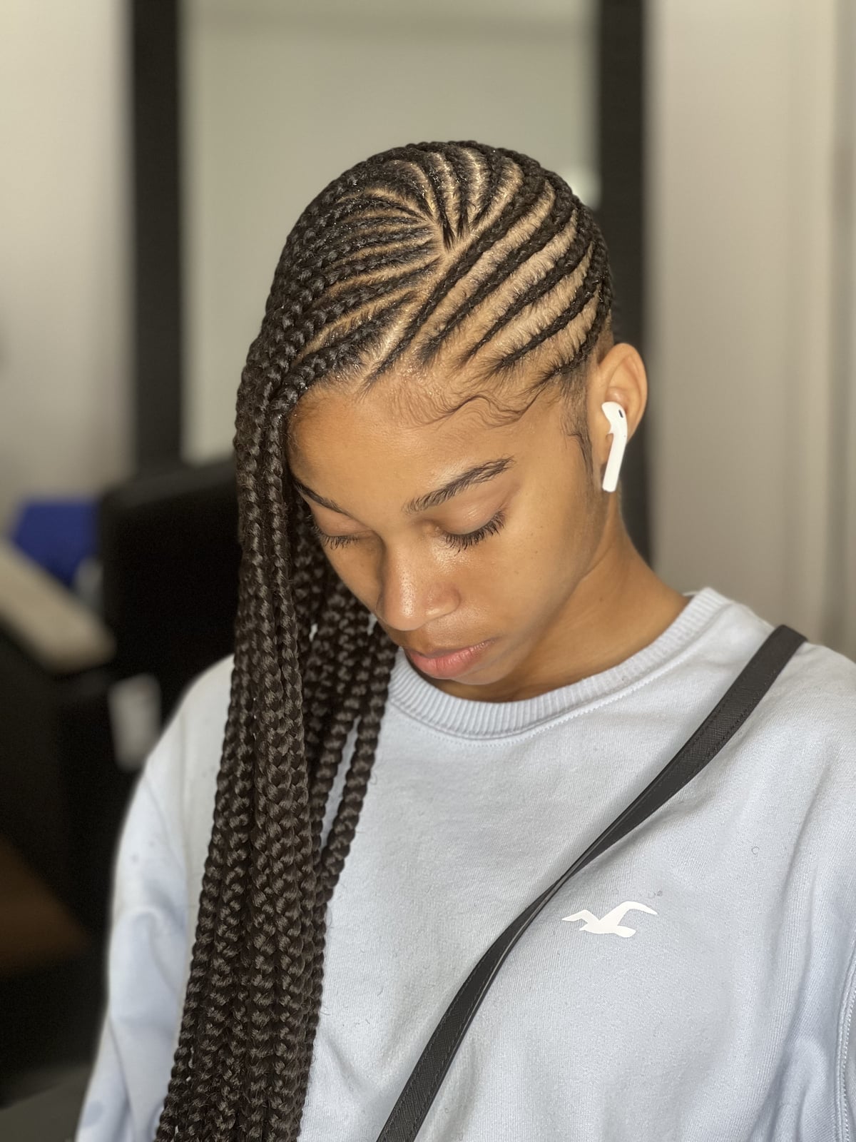 Long Cornrows With Diagonal Pattern Long Cornrows With Diagonal Pattern — Trendy Cornrows Braids for Black Women