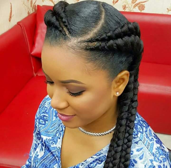 Mid-Back Wavy Cornrows With Beads And Geometric, Close-Up Take Mid-Back Wavy Cornrows With Beads And Geometric, Close-Up Take — Trendy Cornrows Braids for Black Women