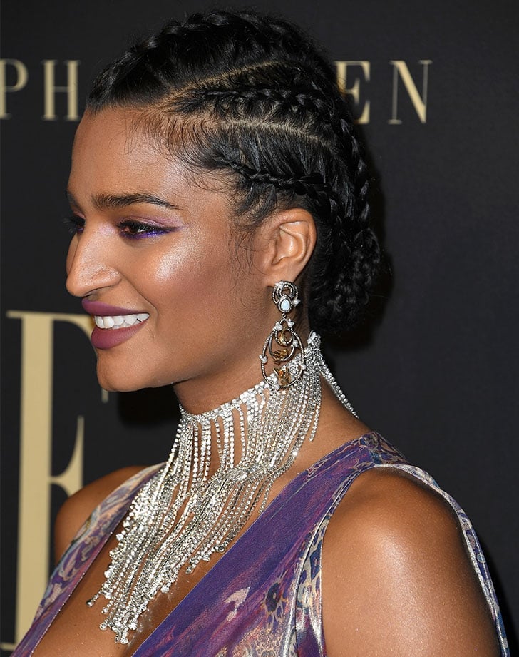 Shoulder Length Wavy Cornrows With Geometric Pattern Shoulder Length Wavy Cornrows With Geometric Pattern — Trendy Cornrows Braids for Black Women