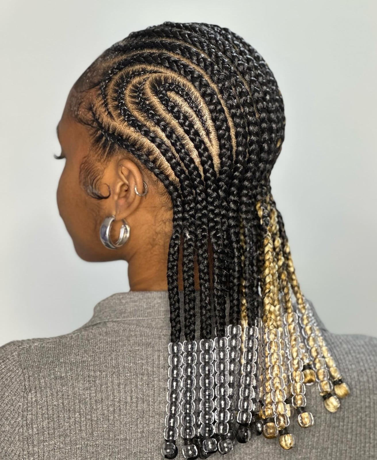 Shoulder Length Cornrows With Beads Shoulder Length Cornrows With Beads — Trendy Cornrows Braids for Black Women