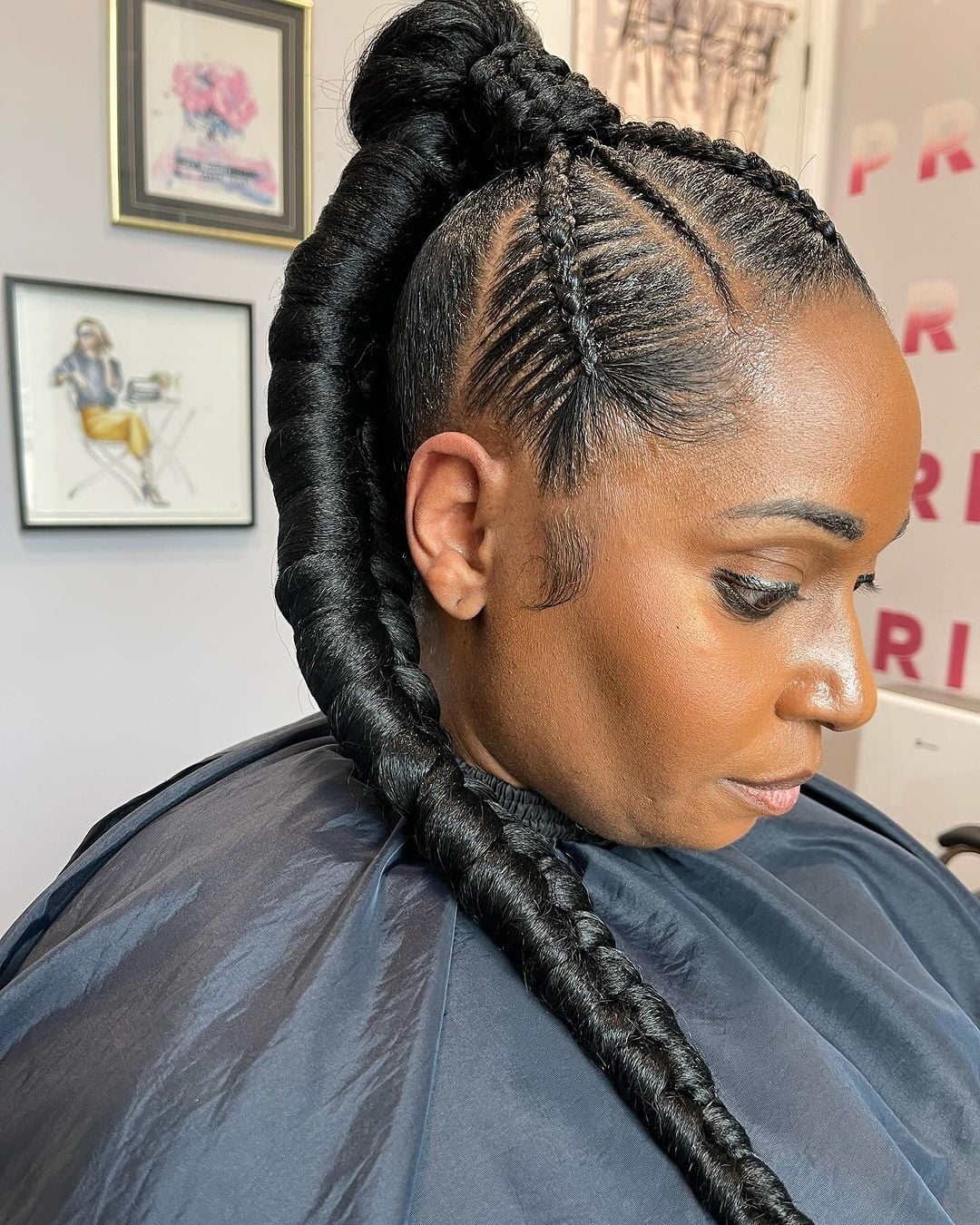 Precise Cornrows With Geometric Lines — Trendy Cornrows Hairstyles for Black Women
